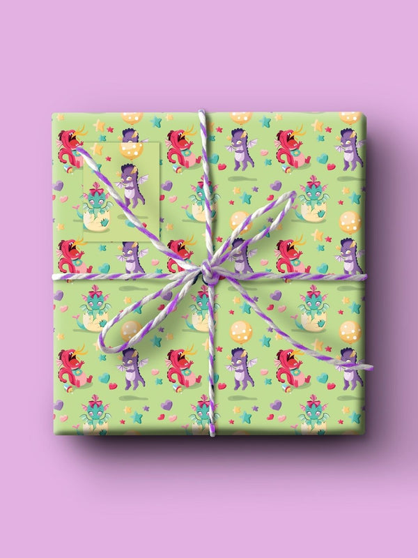 Baby Dragons wrapping paper